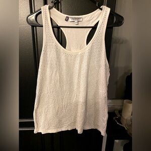 Jennifer Lopez Studded Tank Top Silver Bling size large Racerback Sparkle